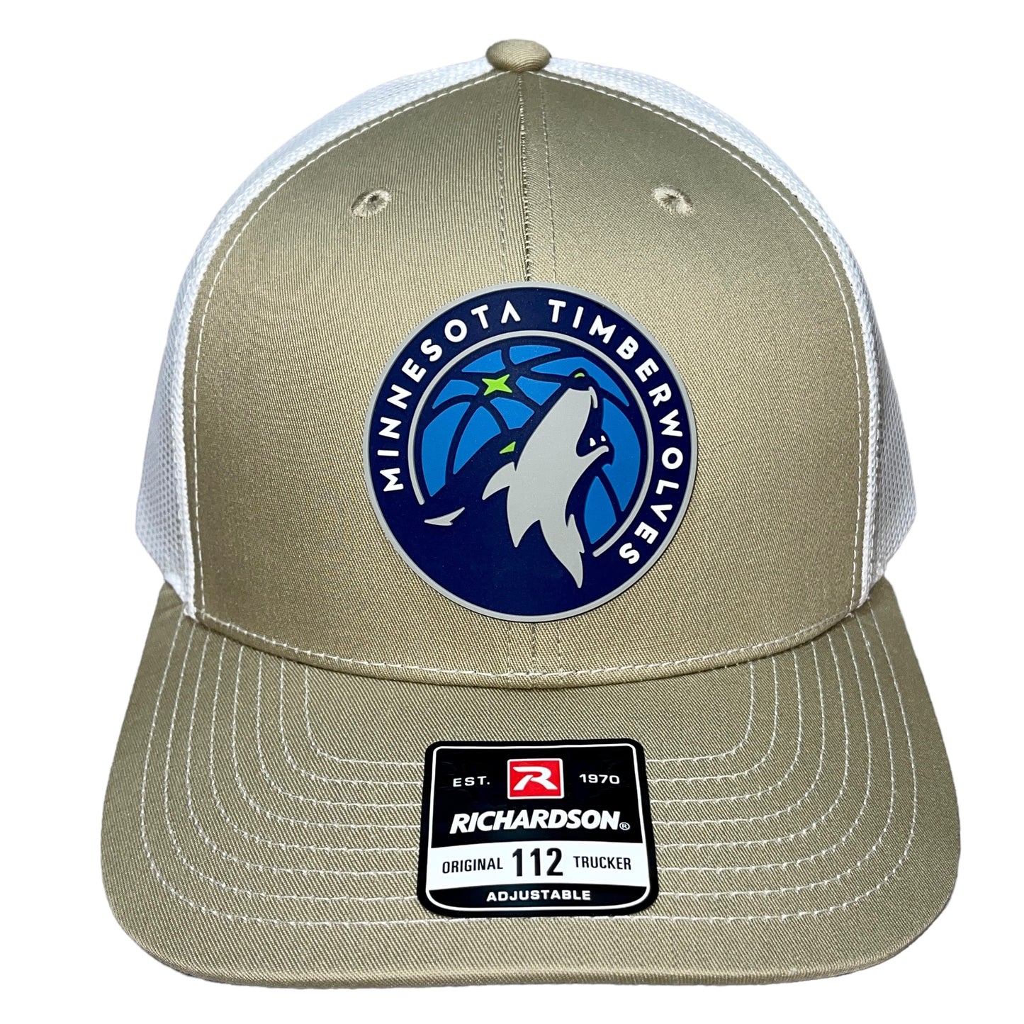 Minnesota Timberwolves 3D Snapback Trucker Hat- Tan/ White - Ten Gallon Hat Co.