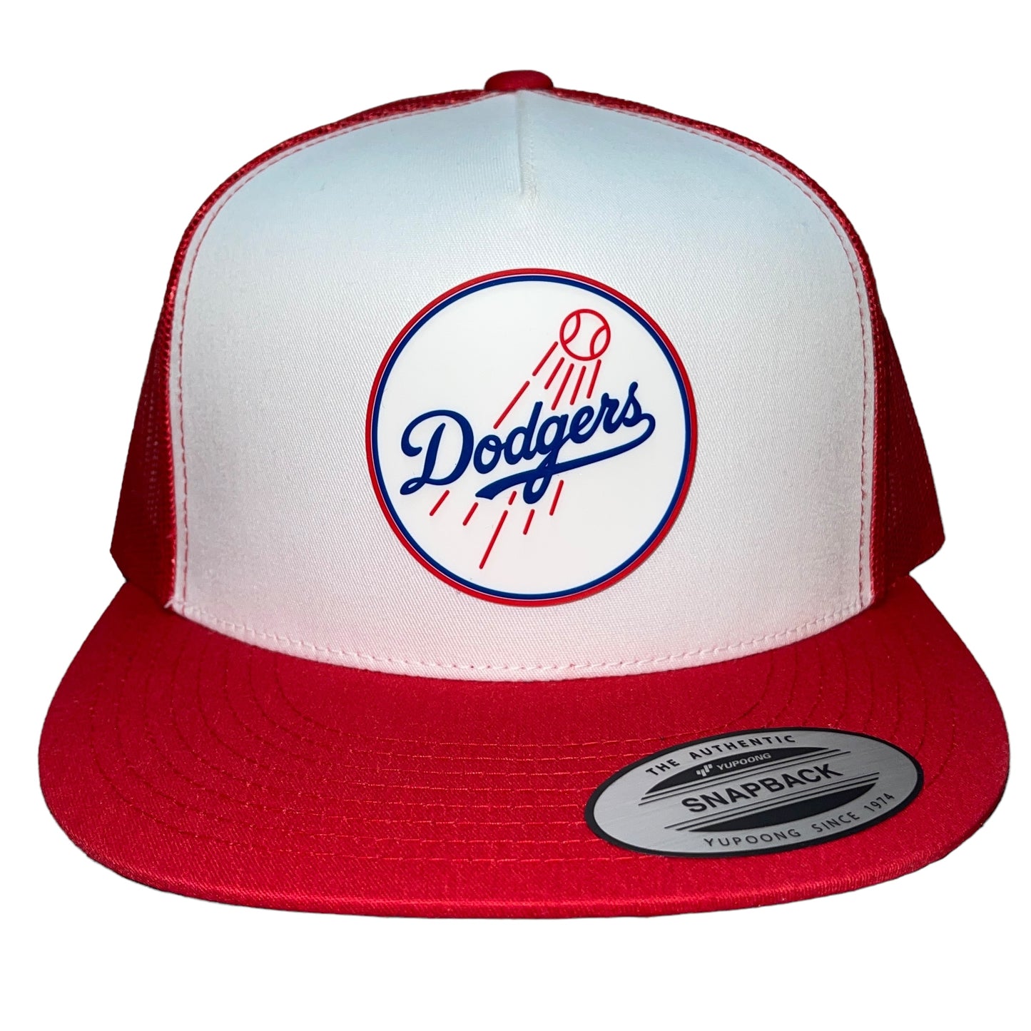 Los Angeles Dodgers 3D YP Snapback Flat Bill Trucker Hat- White/ Red - Ten Gallon Hat Co.