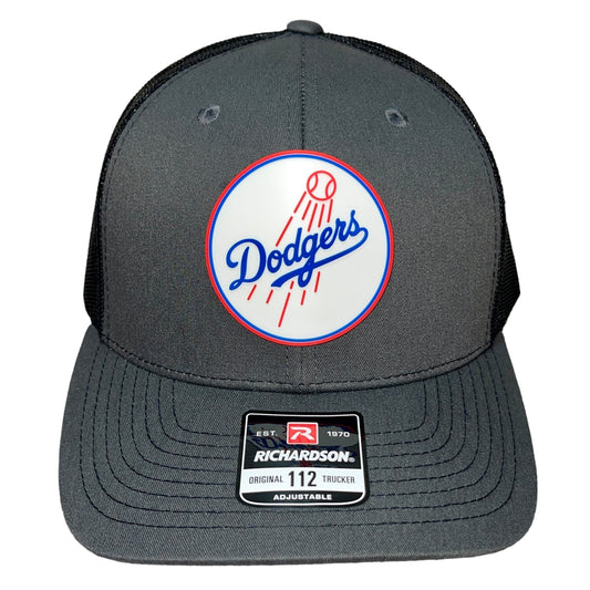 Los Angeles Dodgers 3D Snapback Trucker Hat- Charcoal/ Black - Ten Gallon Hat Co.