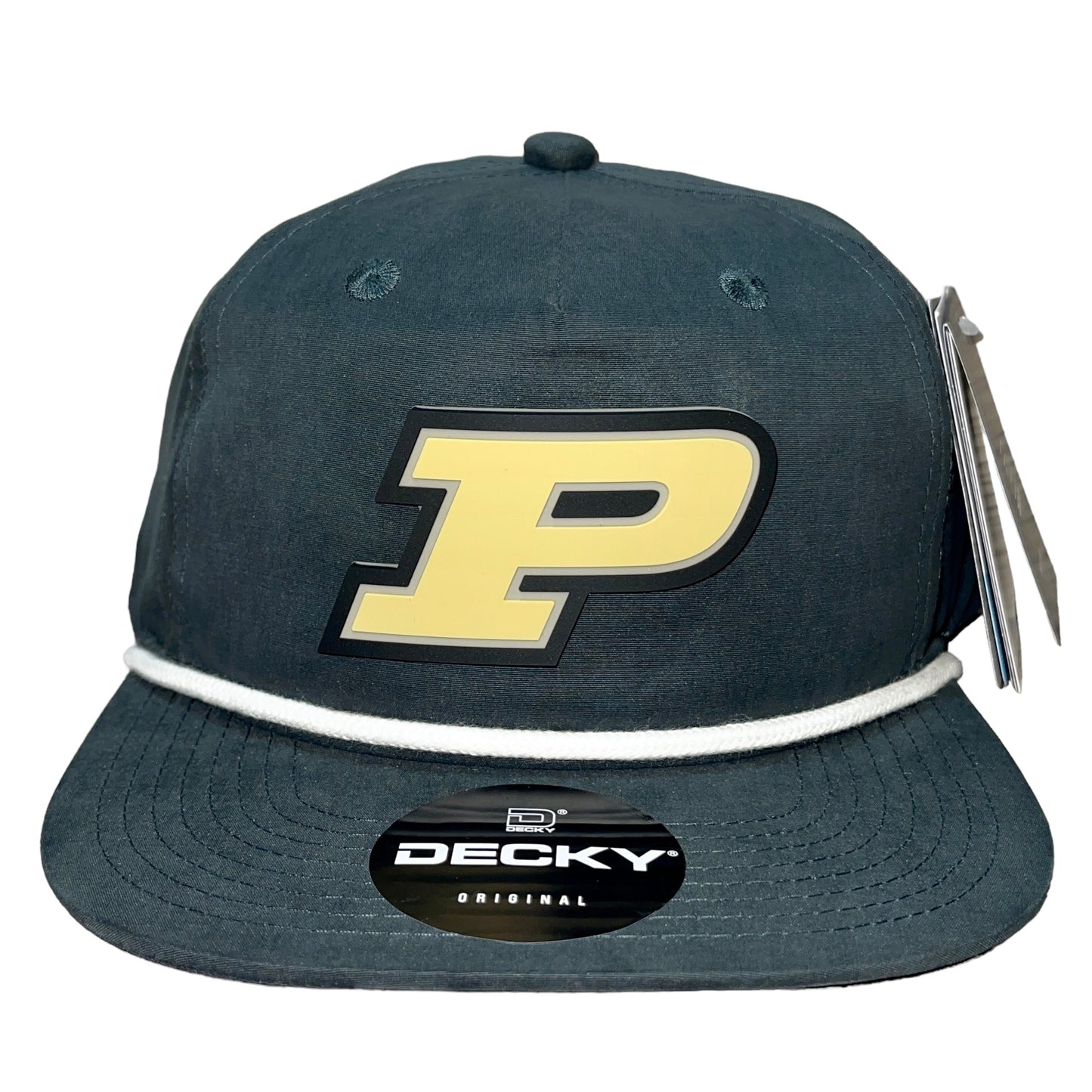Purdue Boilermakers 3D Classic Rope Hat- Charcoal/ White - Ten Gallon Hat Co.