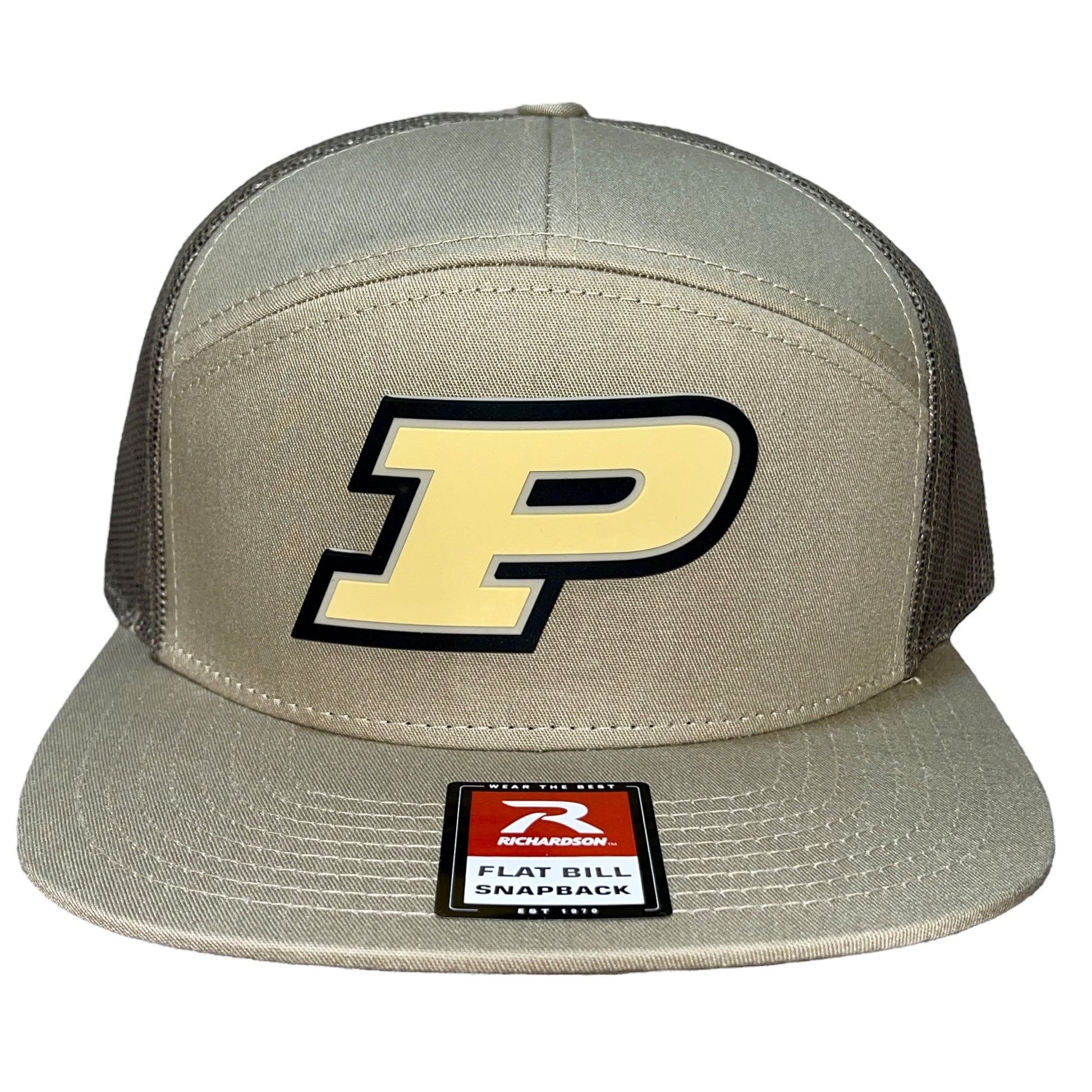 Purdue Boilermakers 3D Snapback Seven-Panel Flat Bill Trucker Hat- Loden - Ten Gallon Hat Co.