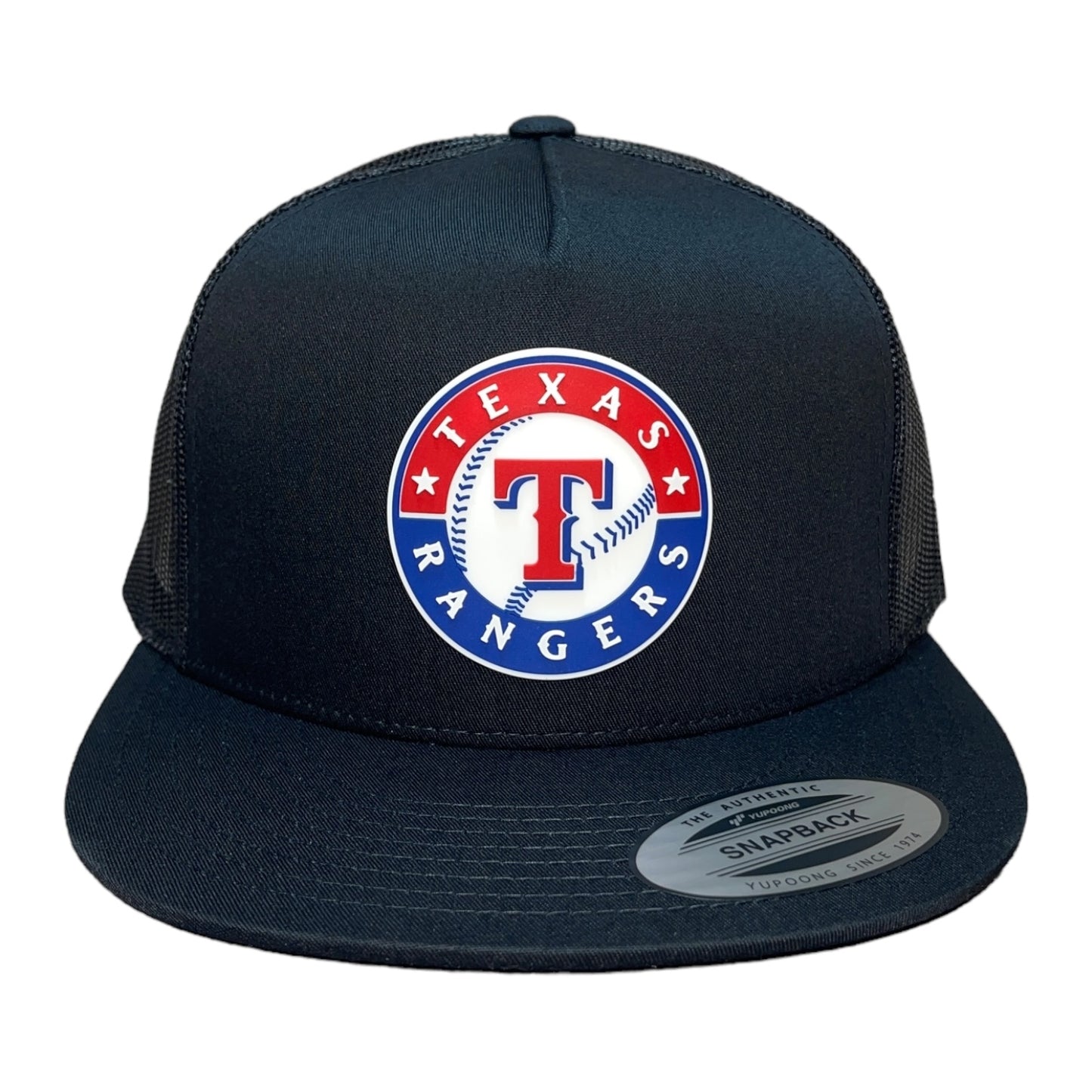 Texas Rangers 3D YP Snapback Flat Bill Trucker Hat- Black