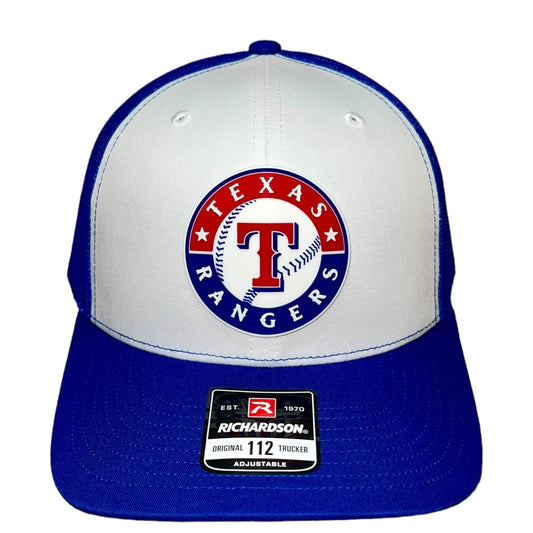 Texas Rangers 3D Snapback Trucker Hat- White/ Royal