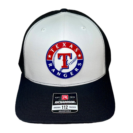 Texas Rangers 3D Snapback Trucker Hat- White/ Black