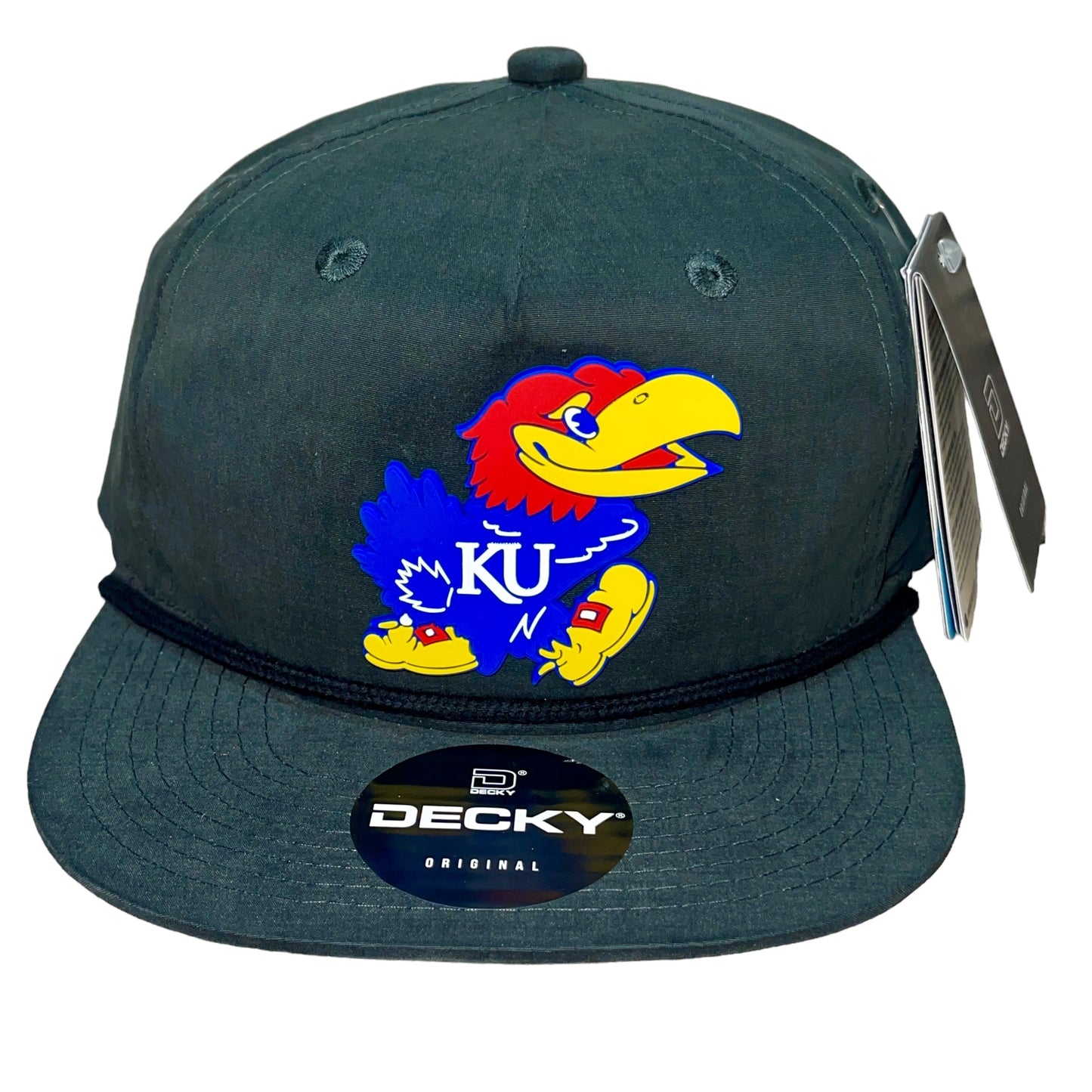 Kansas Jayhawks 3D Classic Rope Hat- Charcoal/ Black