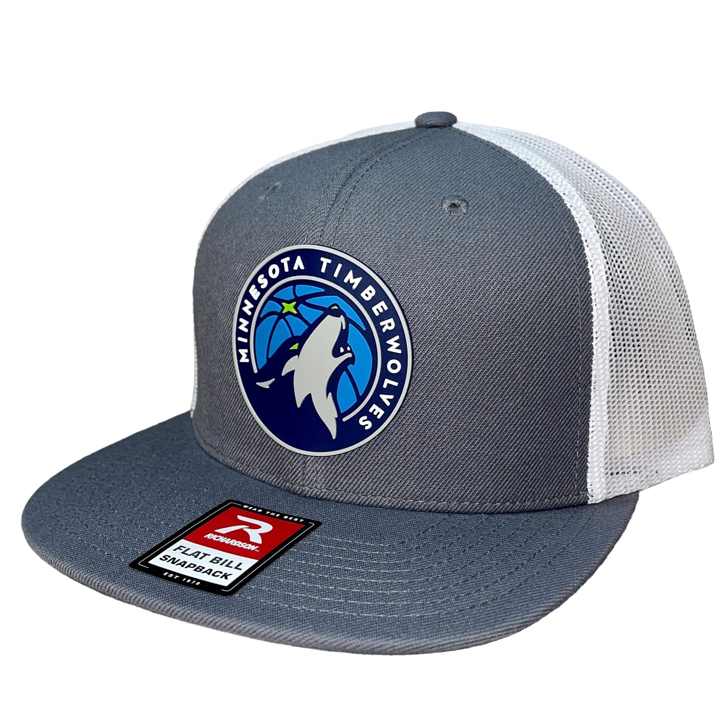 Minnesota Timberwolves 3D Wool Blend Flat Bill Hat- Charcoal/ White - Ten Gallon Hat Co.