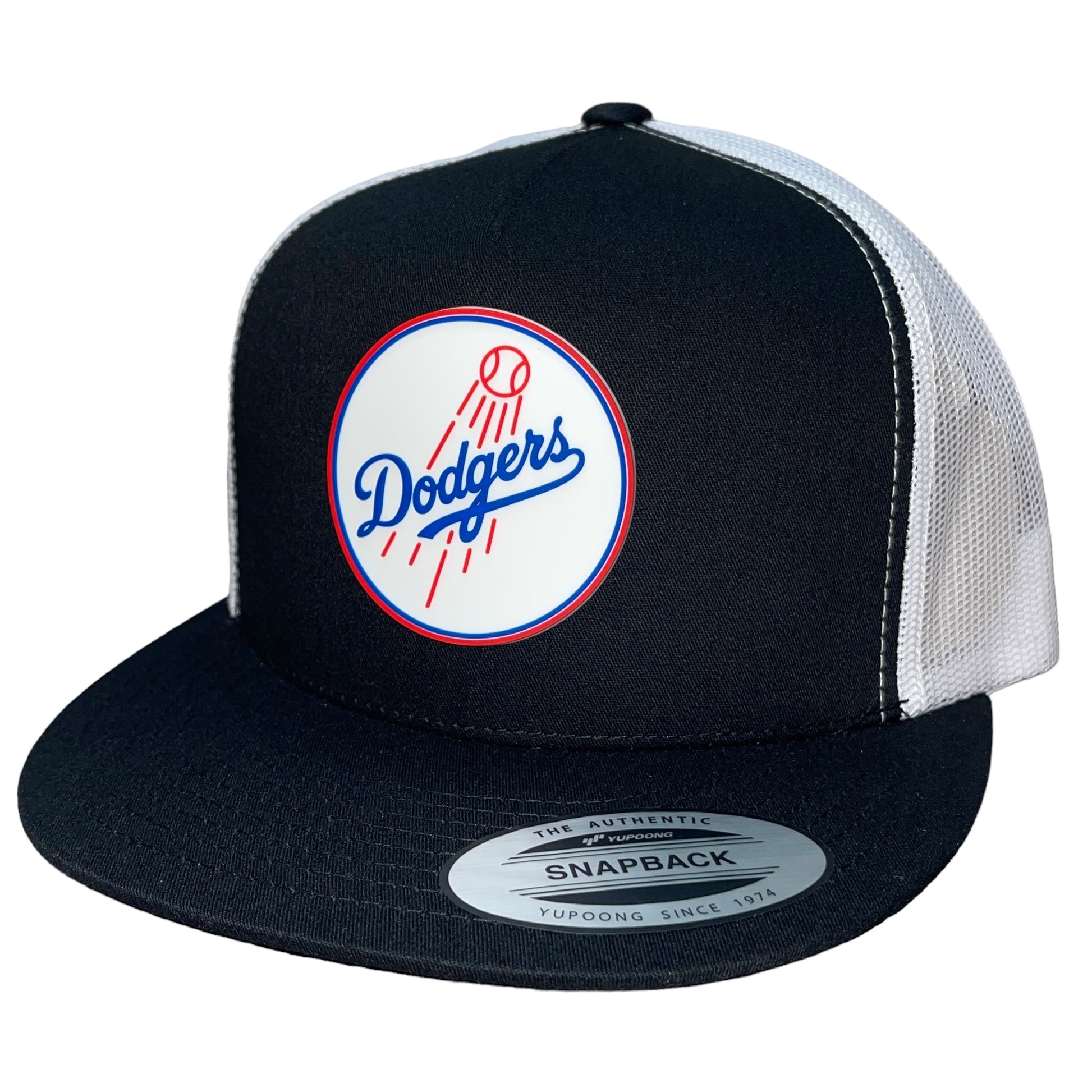 Los Angeles Dodgers 3D YP Snapback Flat Bill Trucker Hat- Black/ White - Ten Gallon Hat Co.