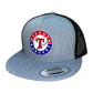 Texas Rangers 3D YP Snapback Flat Bill Trucker Hat- Heather Grey/ Black