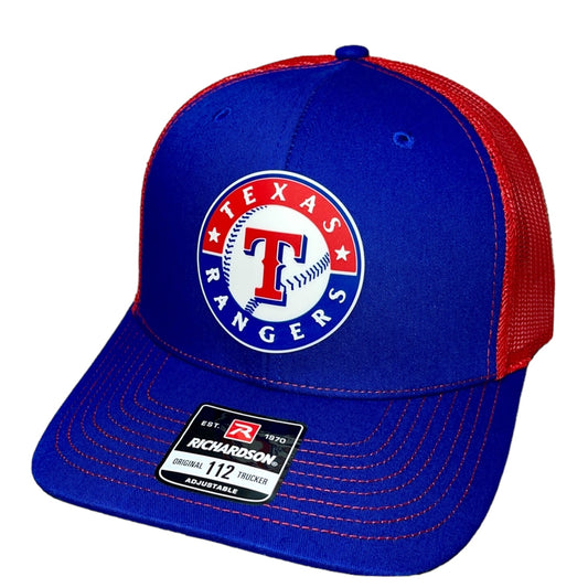 Texas Rangers 3D Snapback Trucker Hat- Royal/ Red