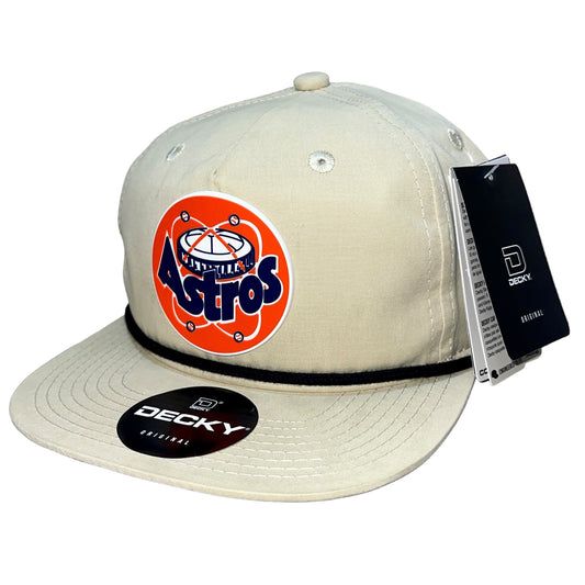 Houston Astros Retro 3D Classic Rope Hat- Birch/ Black