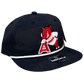 Arkansas Razorbacks- Leaning A 3D Classic Rope Hat- Black/ White - Ten Gallon Hat Co.