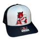 Arkansas Razorbacks- Leaning A 3D Snapback Trucker Hat- White/ Black