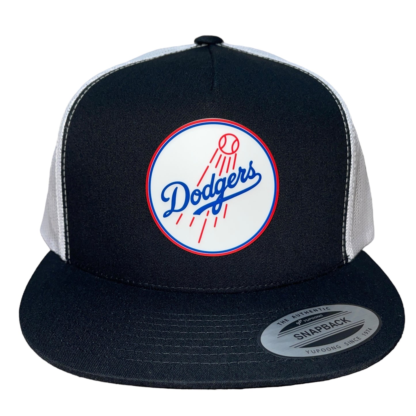 Los Angeles Dodgers 3D YP Snapback Flat Bill Trucker Hat- Black/ White - Ten Gallon Hat Co.