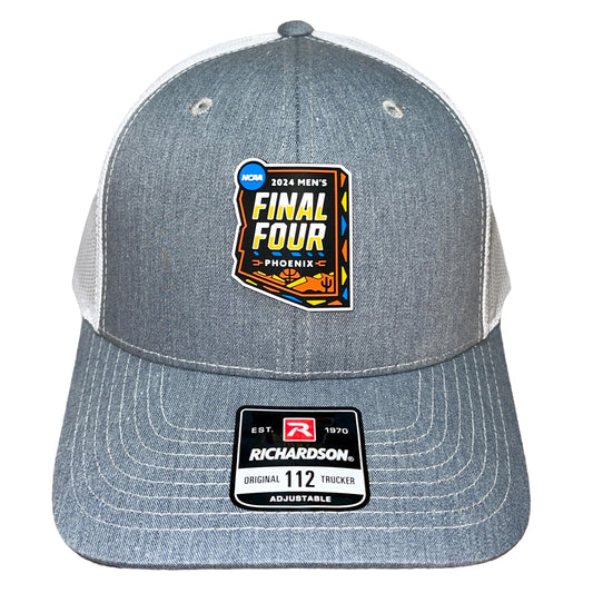 2024 March Madness- Final Four 3D Snapback Trucker Hat- Heather Grey/ White