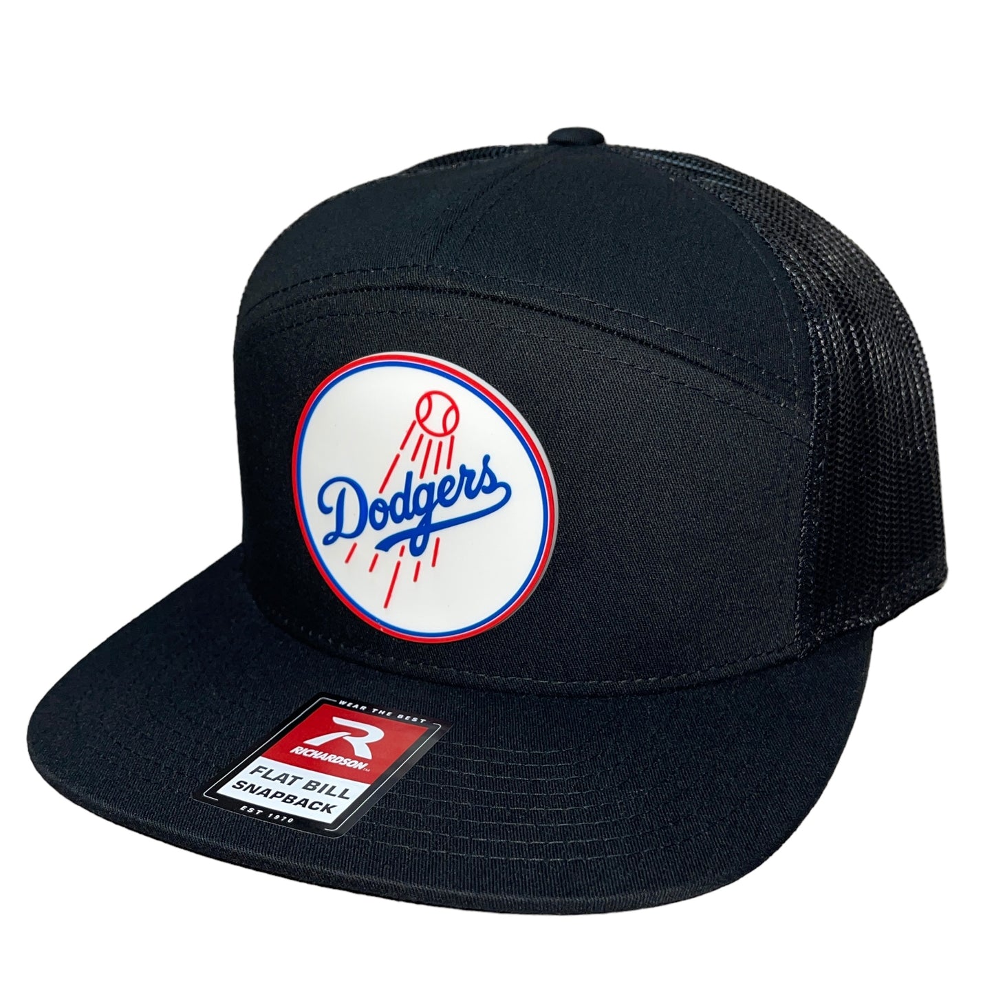 Los Angeles Dodgers 3D Snapback Seven-Panel Flat Bill Trucker Hat- Black - Ten Gallon Hat Co.