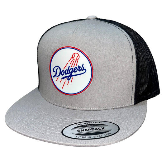 Los Angeles Dodgers 3D YP Snapback Flat Bill Trucker Hat- Silver/ Black - Ten Gallon Hat Co.