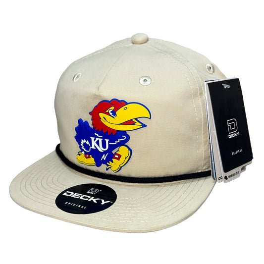 Kansas Jayhawks 3D Classic Rope Hat- Birch/ Black