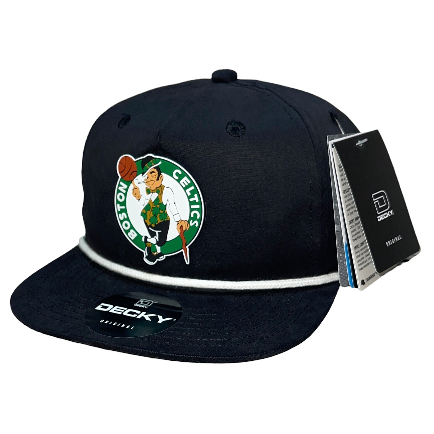 Boston Celtics 3D Classic Rope Hat- Black/ White - Ten Gallon Hat Co.