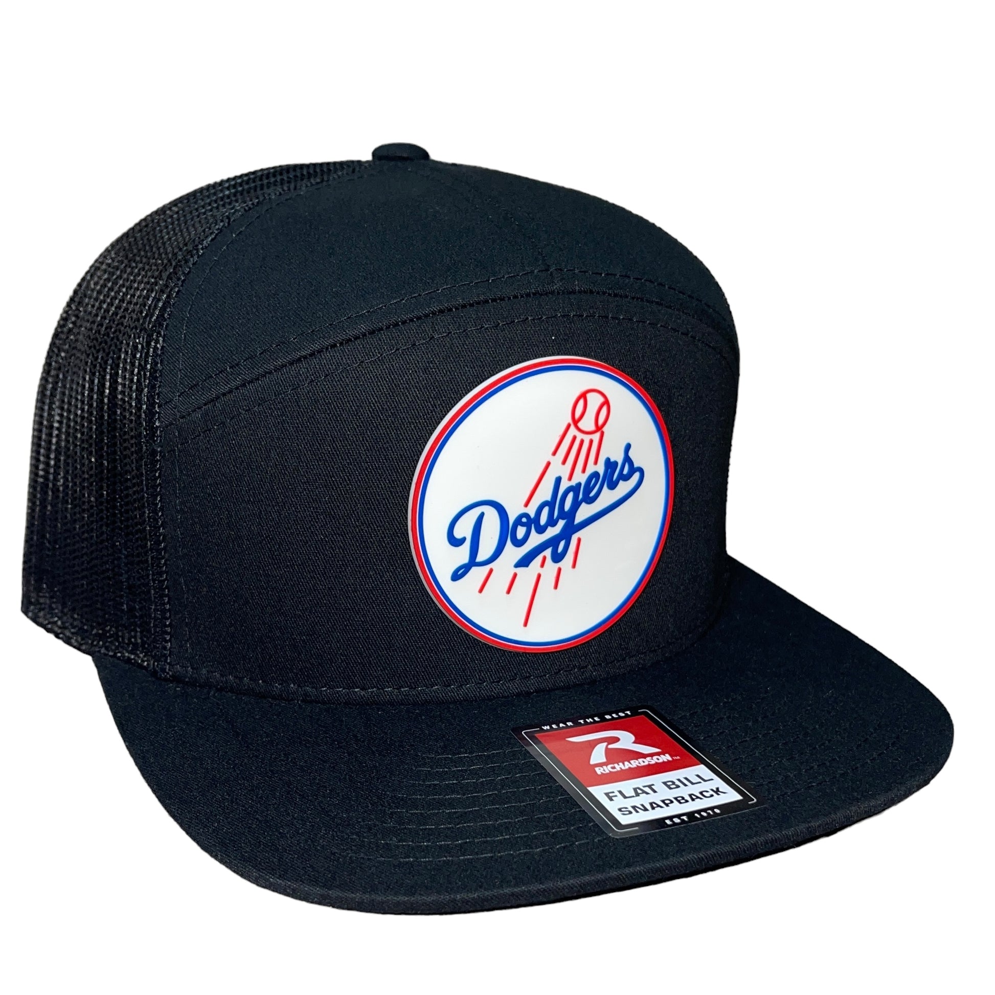 Los Angeles Dodgers 3D Snapback Seven-Panel Flat Bill Trucker Hat- Black - Ten Gallon Hat Co.