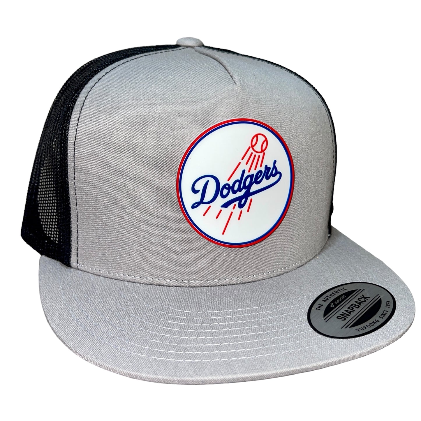 Los Angeles Dodgers 3D YP Snapback Flat Bill Trucker Hat- Silver/ Black - Ten Gallon Hat Co.