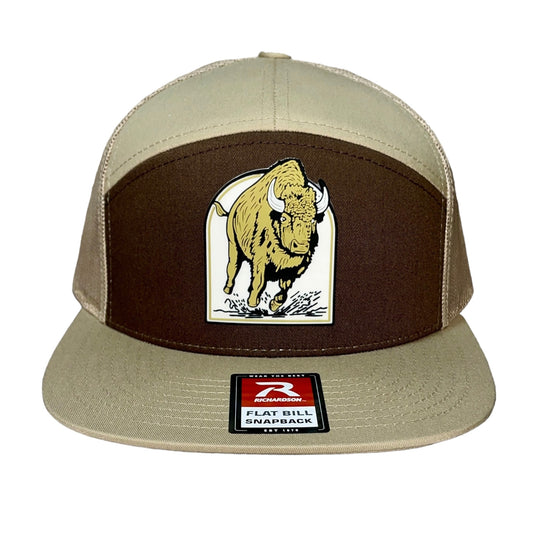 Colorado Wild Buffaloes Mascot Series 3D Patch Snapback Seven-Panel Trucker Hat- Brown/ Khaki