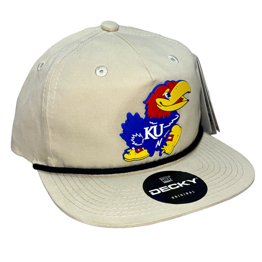 Kansas Jayhawks 3D Classic Rope Hat- Birch/ Black