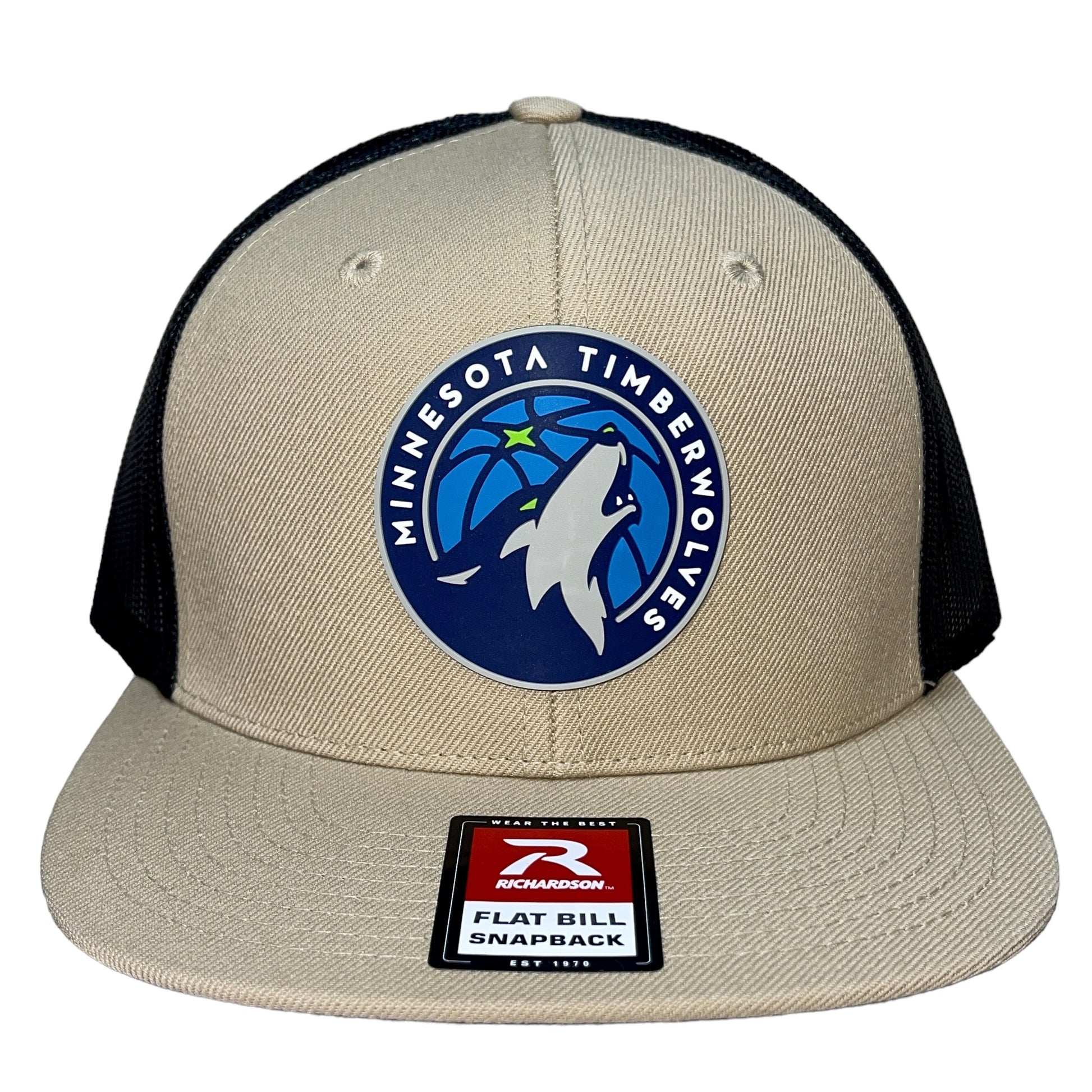 Minnesota Timberwolves 3D Wool Blend Flat Bill Hat- Tan/ Black - Ten Gallon Hat Co.