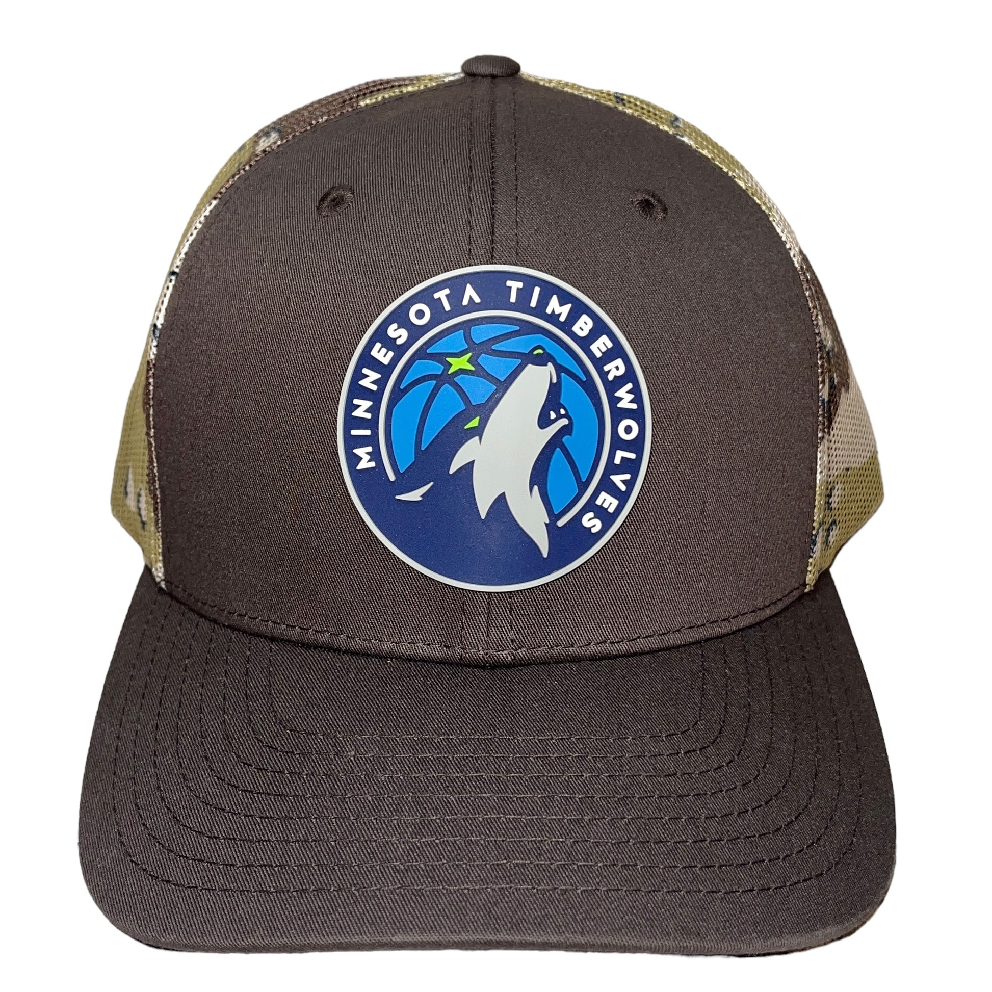 Minnesota Timberwolves 3D Snapback Trucker Hat- Brown/ Desert Camo - Ten Gallon Hat Co.