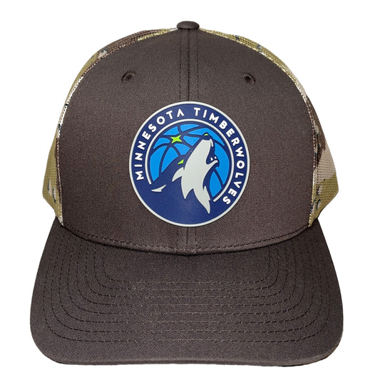 Minnesota Timberwolves 3D Snapback Trucker Hat- Brown/ Desert Camo - Ten Gallon Hat Co.