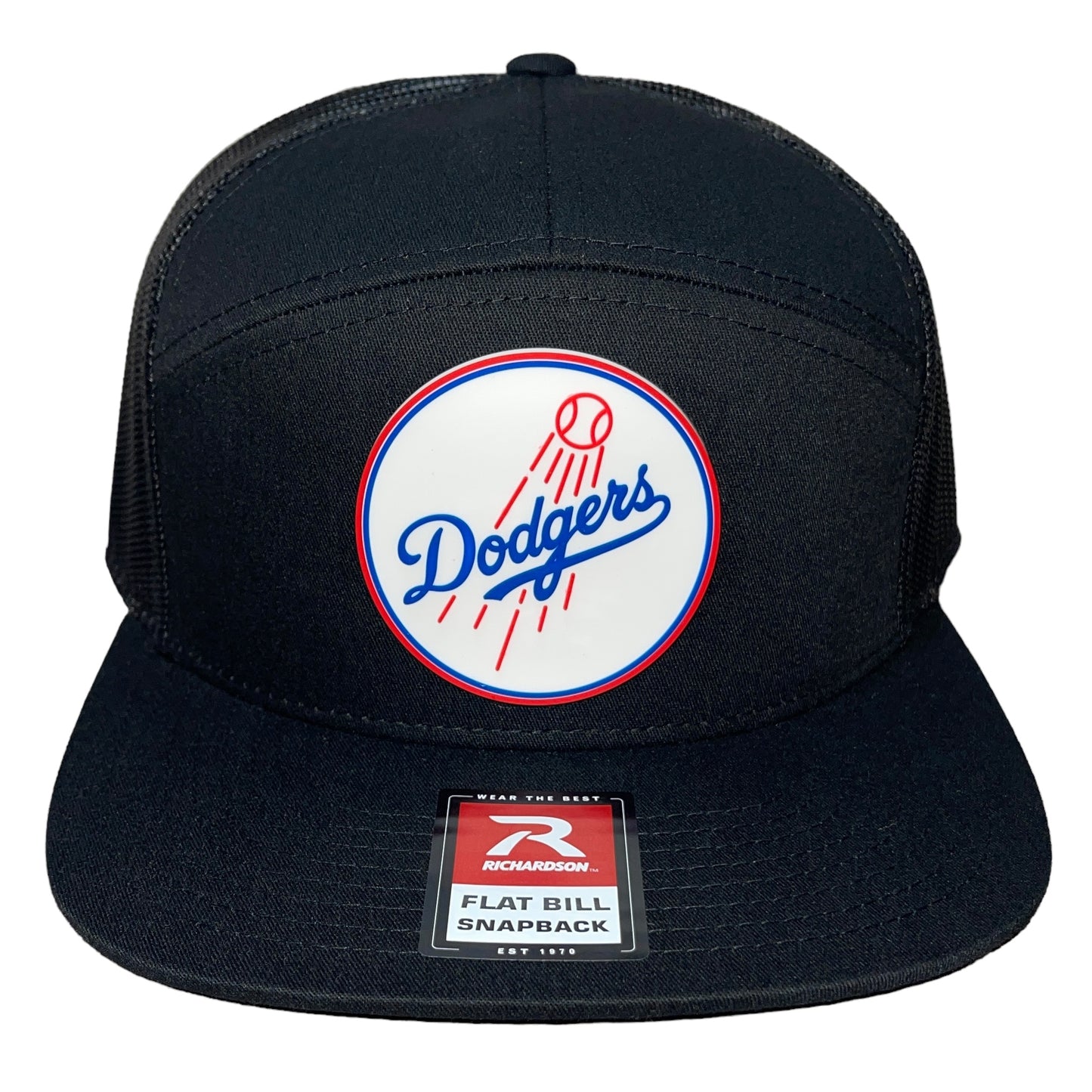 Los Angeles Dodgers 3D Snapback Seven-Panel Flat Bill Trucker Hat- Black - Ten Gallon Hat Co.