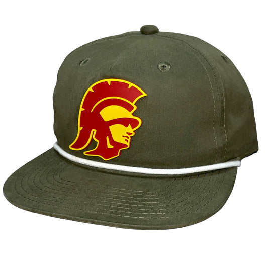USC Trojans 3D Classic Rope Hat- Olive/ White - Ten Gallon Hat Co.