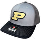 Purdue Boilermakers 3D Snapback Trucker Hat- Grey/ Charcoal/ Black - Ten Gallon Hat Co.