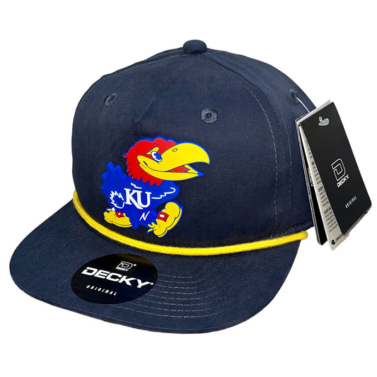 Kansas Jayhawks 3D Classic Rope Hat- Navy/ Gold