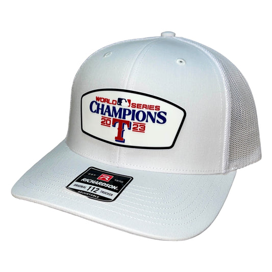 Texas Rangers 2023 World Series Champions 3D Snapback Trucker Hat- White