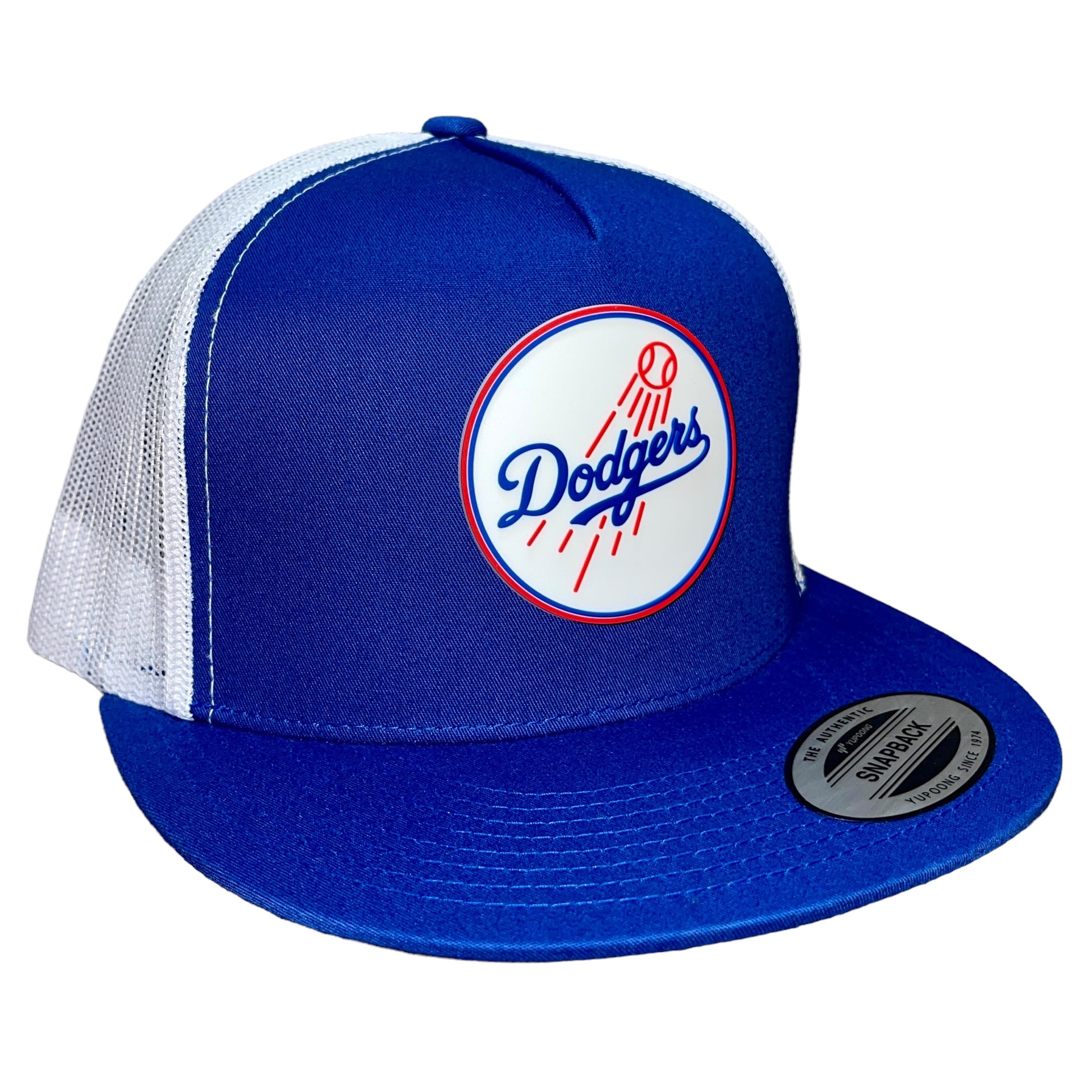 Los Angeles Dodgers 3D YP Snapback Flat Bill Trucker Hat- Royal/ White - Ten Gallon Hat Co.