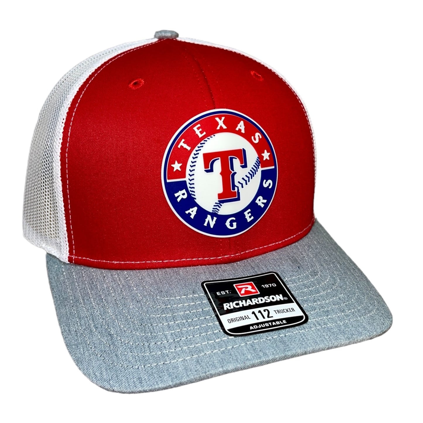 Texas Rangers 3D Snapback Trucker Hat- Red/ White/ Heather Grey