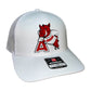 Arkansas Razorbacks- Leaning A 3D Snapback Trucker Hat- White