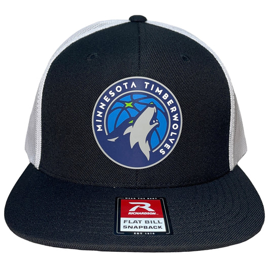 Minnesota Timberwolves 3D Wool Blend Flat Bill Hat- Black/ White - Ten Gallon Hat Co.