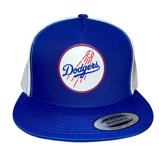 Los Angeles Dodgers 3D YP Snapback Flat Bill Trucker Hat- Royal/ White - Ten Gallon Hat Co.