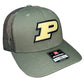 Purdue Boilermakers 3D Snapback Trucker Hat- Loden/ Green Camo - Ten Gallon Hat Co.