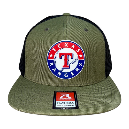 Texas Rangers 3D Wool Blend Flat Bill Hat- Loden/ Black