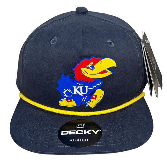 Kansas Jayhawks 3D Classic Rope Hat- Navy/ Gold