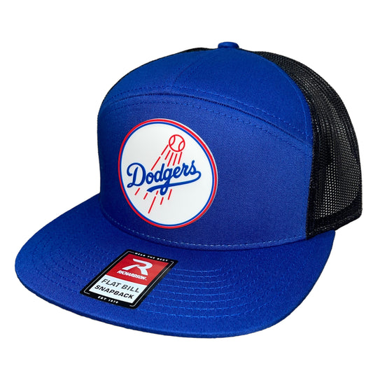 Los Angeles Dodgers 3D Snapback Seven-Panel Flat Bill Trucker Hat- Royal/ Black - Ten Gallon Hat Co.