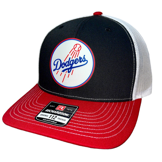 Los Angeles Dodgers 3D Snapback Trucker Hat- Black/ White/ Red - Ten Gallon Hat Co.