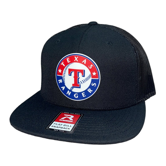 Texas Rangers 3D Wool Blend Flat Bill Hat- Black