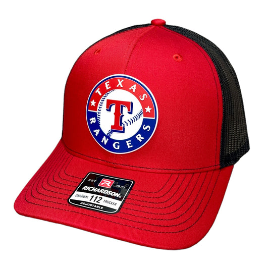 Texas Rangers 3D Snapback Trucker Hat- Red/ Black