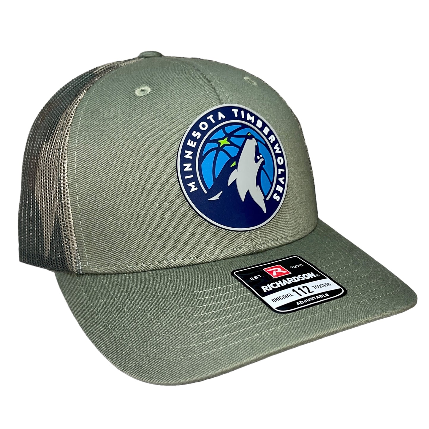 Minnesota Timberwolves 3D Snapback Trucker Hat- Loden/ Green Camo - Ten Gallon Hat Co.