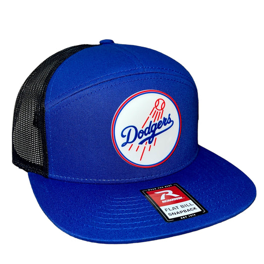 Los Angeles Dodgers 3D Snapback Seven-Panel Flat Bill Trucker Hat- Royal/ Black - Ten Gallon Hat Co.