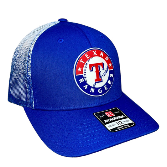 Texas Rangers 3D Snapback Trucker Hat- Royal Fade