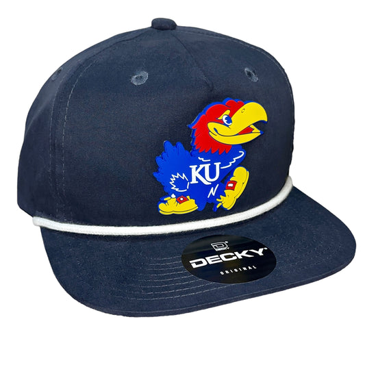 Kansas Jayhawks 3D Classic Rope Hat- Navy/ White